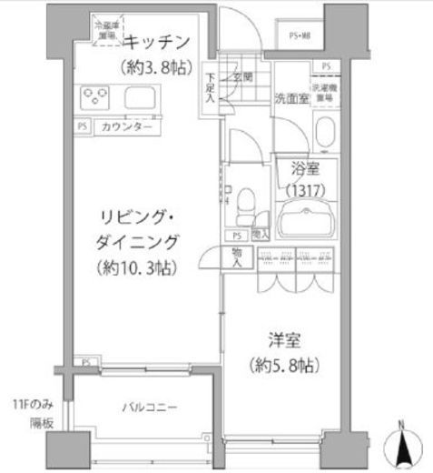 エーデル練馬 1104 間取り図