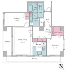 レジディア新川2 1301 間取り図