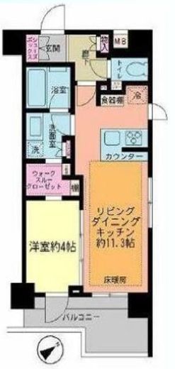 シティインデックス大井町 2階 間取り図
