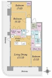 HARUMI FLAG PARK VILLAGE (晴海フラッグ パークヴィレッジ) 4階 間取り図