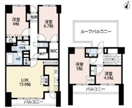 大井町パークホームズ 5階 間取り図