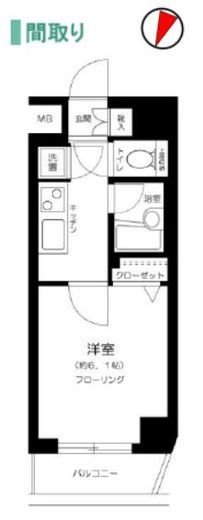 パレステュディオ渋谷ウエスト 9階 間取り図