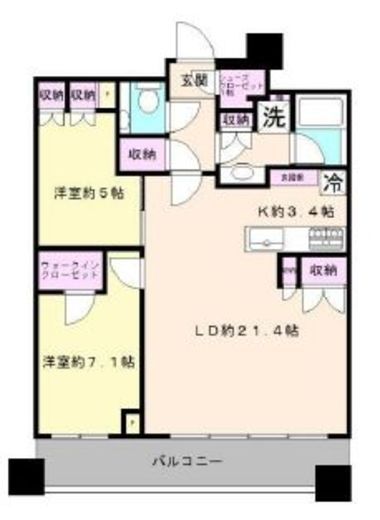 パークタワー勝どきミッド/サウス 53階 間取り図