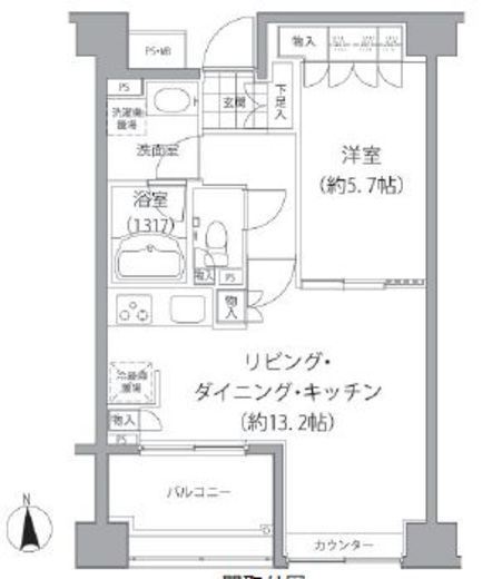 エーデル練馬 807 間取り図