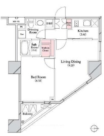パークキューブ八丁堀 1508 間取り図