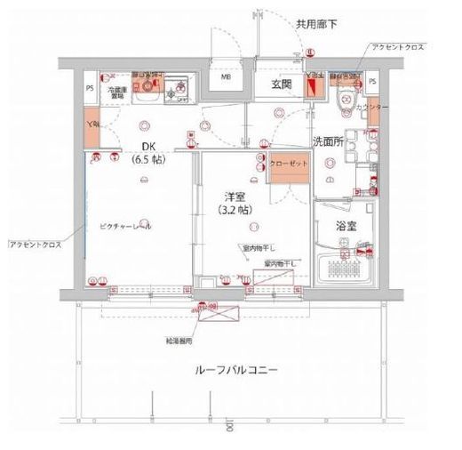 ハーモニーレジデンス武蔵小杉フォレストスクエア 411 間取り図