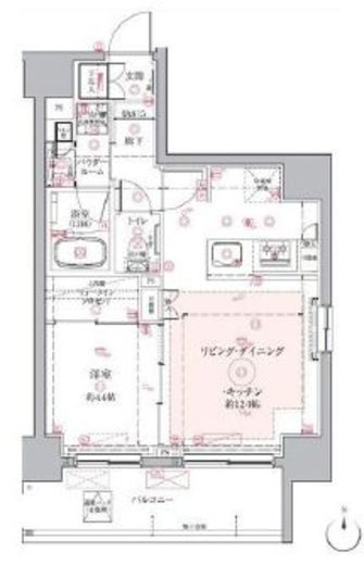 ヴァースクレイシア入谷 14階 間取り図
