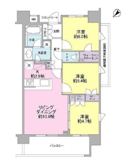 クリオ磯子 5階 間取り図