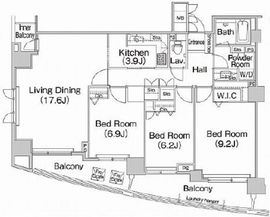 ミレニアムガーデンコート 15階 間取り図