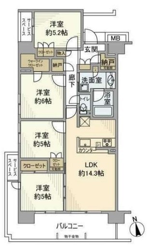 オハナ橋本 6階 間取り図
