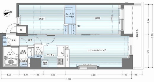 レジディア銀座東 807 間取り図