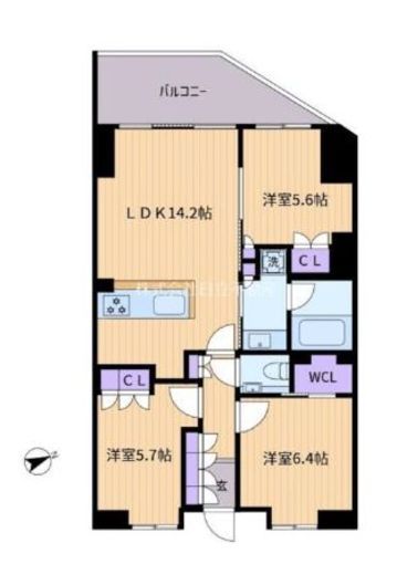ザ・パークハウス渋谷笹塚 4階 間取り図
