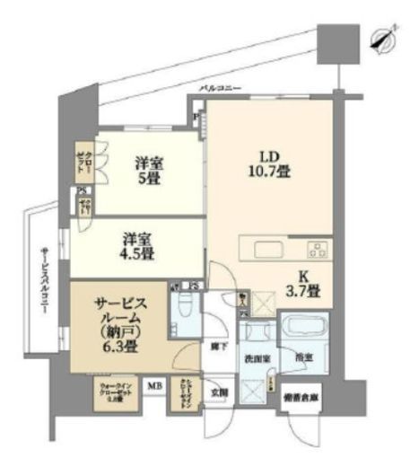 バウス藤沢 6階 間取り図