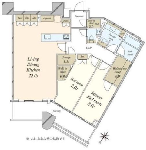 パークタワー勝どきミッド/サウス 55階 間取り図