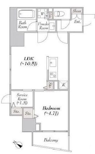 LUMIEC KITASHINAGAWA (ルミーク北品川) 403 間取り図
