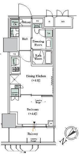 ONE ROOF RESIDENCE NISHI NIPPORI (ワンルーフレジデンス西日暮里) 602 間取り図
