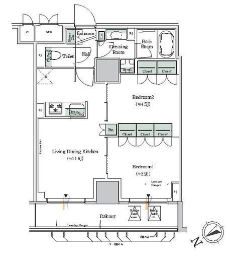 ONE ROOF RESIDENCE NISHI NIPPORI (ワンルーフレジデンス西日暮里) 803 間取り図