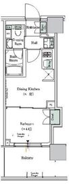 ONE ROOF RESIDENCE NISHI NIPPORI (ワンルーフレジデンス西日暮里) 407 間取り図