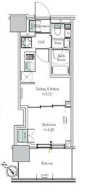 ONE ROOF RESIDENCE NISHI NIPPORI (ワンルーフレジデンス西日暮里) 607 間取り図