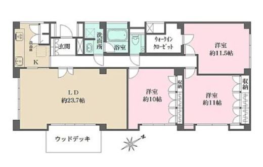 広尾シダーコート 1階 間取り図