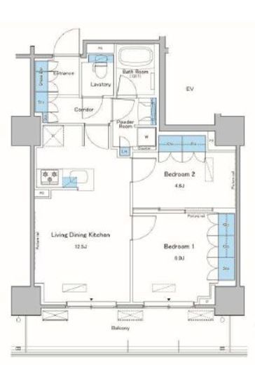 ルフォンプログレ滝野川 608 間取り図