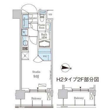 パークアクシス東高円寺 603 間取り図