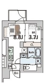 グランデュオ武蔵小山4 (Gran Duo Musashikoyama4) 101 間取り図