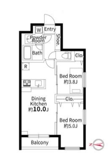 パルムクレスト武蔵小山 201 間取り図