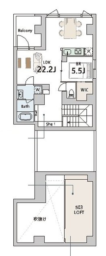 グランデュオ武蔵小山4 (Gran Duo Musashikoyama4) 502 間取り図