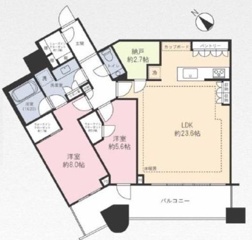 パークタワー勝どきミッド/サウス 57階 間取り図