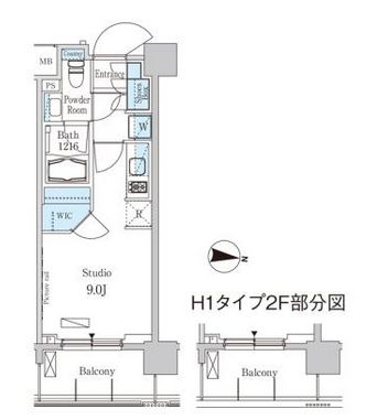 パークアクシス東高円寺 304 間取り図