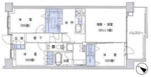 プラウド立川トレサージュ 4階 間取り図