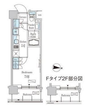 パークアクシス東高円寺 407 間取り図