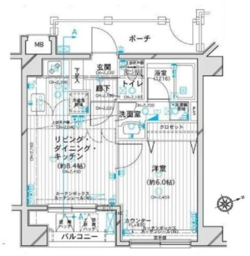 デュオ・スカーラ品川大井町 5階 間取り図