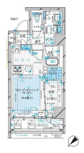 ルジェンテ早稲田 6階 間取り図