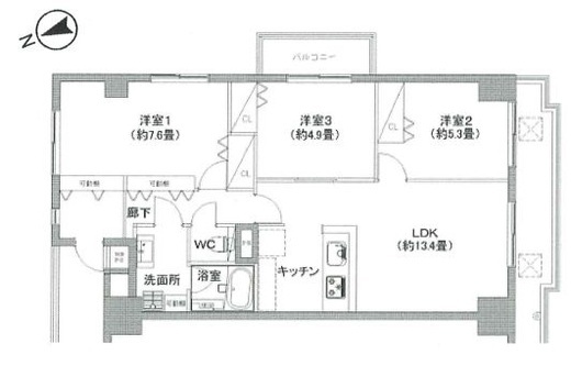 飯田橋第二パークファミリア 7階 間取り図