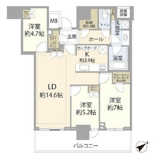 ザ・タワー横浜北仲 19階 間取り図