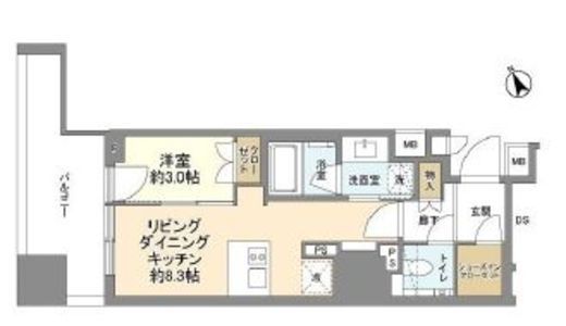 プラウド五反田 6階 間取り図