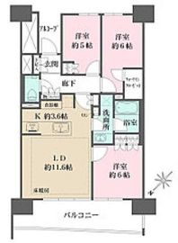 HARUMI FLAG SUN VILLAGE (晴海フラッグ サンヴィレッジ) 8階 間取り図