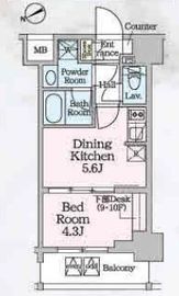ベルファース八丁堀West 607 間取り図
