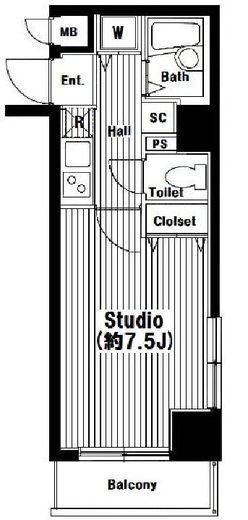 グランド・ガーラ渋谷 8階 間取り図