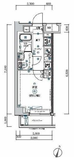SQUARE CITY TSURUMI RIVERSIDE (スクエアシティ鶴見リバーサイド) 6階 間取り図