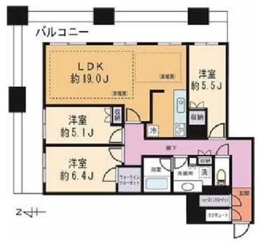 ラゾーナ川崎レジデンス 21階 間取り図