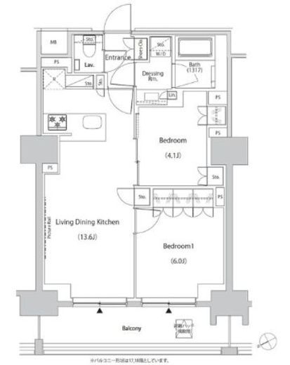 ザ・パークハビオ目白タワー 1802 間取り図