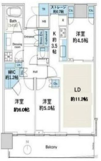 パークタワー晴海 28階 間取り図
