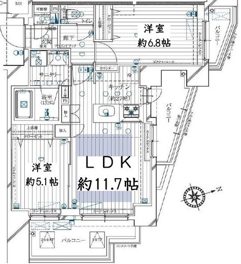 レガリス用賀 2階 間取り図