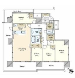 HARUMI FLAG SEA VILLAGE (晴海フラッグ シーヴィレッジ) 14階 間取り図