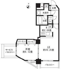 レジディア三軒茶屋2 702 間取り図