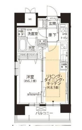 フロール横浜三ツ沢 1階 間取り図