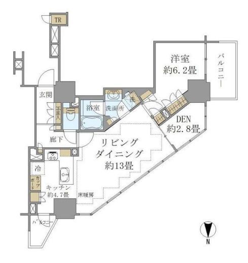 ブリリアタワー上野池之端 12階 間取り図